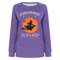 thumbnail image 4 of Rbaofujie Couples Chandails à Capuchon Femmes Décontracté Manches Longues Col Rond Hauts Blouse Ample Imprimé Graphique Chandail Violet Chandails pour Dames, 4 of 4