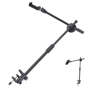 WRISTBIQUE Adjustable Cell Phone Stand Overhead Phone Mount Clip Black ABS 1Set