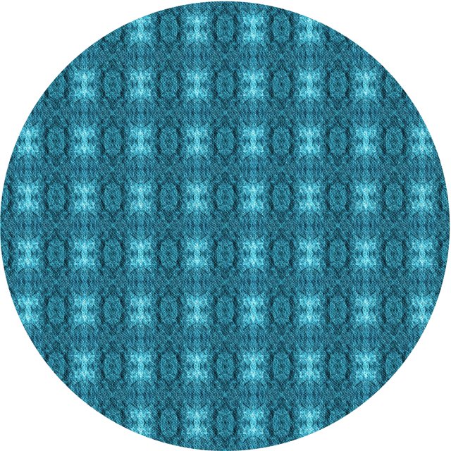 Ahgly Company Tapis d'Intérieur Ronds de Style Transitionnel Lavables à la Machine, Vert Sarcelle, 3 Pieds Rond