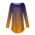 thumbnail image 4 of FAIWAD Women's Top Long Sleeve Drop Shoulder Round Neck Gradient Top Lightweight Loose Tops, 4 of 5