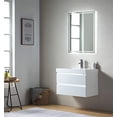 thumbnail image 3 of Vanity Art 30 Inches LED Single Sink Wall Mounted Bathroom Vanity Set 2 Drawers Storage Cabinet White Engineered Top Undermount Rectangle Sink, 3 of 8