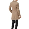 thumbnail image 3 of INSPIRE CHIC Manteaux pour Femmes Élégants à Simple Boutonnage à Revers Cranté à Manches Longues Cabans Beige Foncé S, 3 of 5