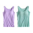 thumbnail image 1 of Womens Cotton Camisole Adjustable Camisole With Frame Bra Stretch Undershirt, 1 of 6