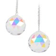 thumbnail image 1 of 2pcs  Ball Prism Pendant Suncatcher Window Suncatcher Rainow Maker Ornament With Chain For Easy Hanging, 1 of 8