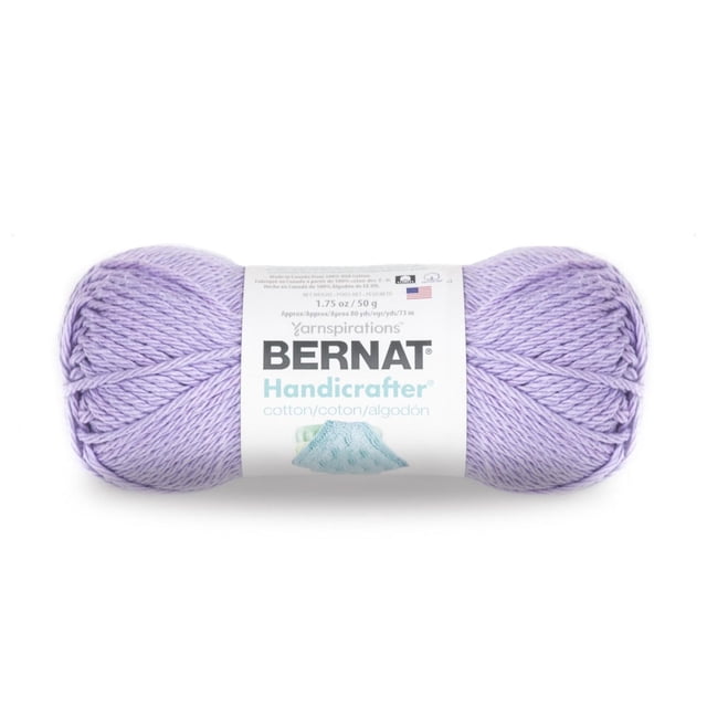 Bernat® Handrafter® Fil, Coton #4 Moyen, 1,75 Oz/50 g, 80 Verges à l'Unité 50 g Pelote Enroulée Centrale de 100 % Coton Cultivé aux É.-U., Poids worsted (#4); Lavable à la machine et Séchable, Étiqueté avec la Marque et le Yard. Convient aux Linges à Vaisselle en Tricot et au crochet, aux Maniques et aux afghans.