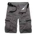 thumbnail image 2 of Penkiiy Men Casual Solid Fashion Zipper Button Pockets Cropped Cargo Shorts S Dark Gray, 2 of 3