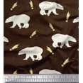 thumbnail image 1 of Soimoi Brown polyester Crepe Fabric Falling Star & Polar Bear Animal Print Sewing Fabric Yard 42 Inch Wide, 1 of 5
