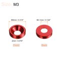 thumbnail image 2 of Unique Bargains Lot de 30 Rondelles à Encastrer M3 en Alliage d'Aluminium Anodisé pour Finition, Rouge, 2 of 4