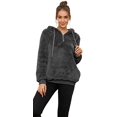 thumbnail image 2 of Sweat à Capuche Sherpa en Peluche pour Femmes, Pull à Fermeture Éclair en Polaire, 2 of 7