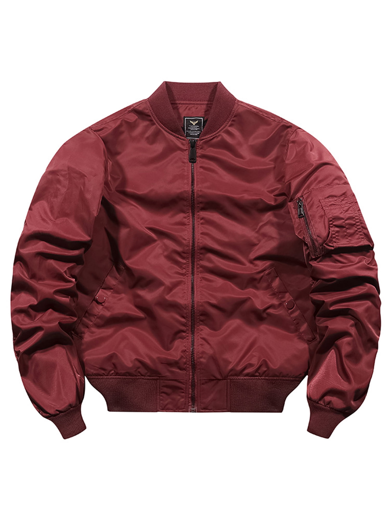 Innerwin Jacket Windproof Mens Outwear Outdoor Solid Color Lightweight Bomber Jackets Red L