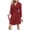 Red, variant on HongQid Womens Robe Lightweight Short Polyester Cotton Bathrobe Soft Ladies Sleepwear with Pockets and Belt