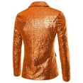 thumbnail image 3 of Veste Blazer pour Homme Orange Brûlé Tenue pour Homme Travail Bureau Formel Rendez-Vous Soirée Robes Modestes Rave Paillettes Scintillantes Scintillant Basique Automne Hiver Manteau à Boutons 2025 5TG, 3 of 3