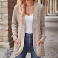 thumbnail image 2 of Yuyuzo Womens Cardigan Long Sleeve Open Front Ribbed Knit Tops Fall Casual Outwear Solid Color with Pockets, 2 of 6