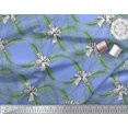 thumbnail image 2 of Soimoi Blue polyester Crepe Fabric Pine & Leaves Print Fabric by Yard 52 Inch Wide, 2 of 3