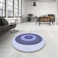 thumbnail image 4 of Ahgly Tapis d'Intérieur Lavable en Machine Carré Transitionnel Bleu Ciel, 4 Pieds Carré, 4 of 7