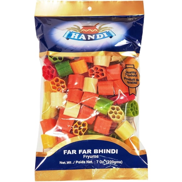Handi Farfar Bhindi - 1ct - 200g - Crispy Okra-Shaped Fryums for Fun Snacking (1ct)