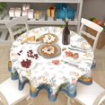 thumbnail image 2 of Nappe d'Automne Bleue Ronde 60 Pouces Orange Aquarelle Citrouille Nappe d'Automne Récolte Action de Grâce Style Ferme Housse de Table Décorative pour Maison Cuisine Salle à Manger Intérieur Extérieur Fête Pique-Nique, 2 of 6