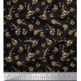 thumbnail image 1 of Soimoi Green Polyester Crepe Fabric Leaves & Floral Decor Fabric Printed BTY 52 Inch Wide, 1 of 3