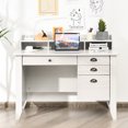thumbnail image 3 of Costway Bureau d'Ordinateur PC Portable Table d'Écriture Poste de Travail Étudiant Étude Mobilier Blanc, 3 of 10