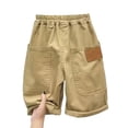 thumbnail image 2 of MIASHUI Shorts Décontractés pour Garçons, Bas de Course Sport d'Extérieur pour Enfants, Été Mode Urbaine, Kaki, 11-12 Ans, 2 of 9