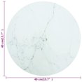 thumbnail image 3 of vidaXL Table Top White Ø40x0.8 cm Tempered Glass with Marble Design, 3 of 3