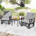 thumbnail image 2 of Gymax 2PCS Patio Glider Chair Single Outdoor Rocking Chair w/ Seat & Back Cushions Gray, 2 of 10