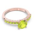 thumbnail image 3 of Bague de Mariée en Peridot Rond 2.25 T.C.W, Design Unique, Or Rose Massif 14K, Taille 5.5 par Diamond-Capitals, 3 of 7