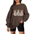 thumbnail image 2 of Christmas Womens Arbre Sweat-Shirt 2023 Christmas Arbre Impression Décontractée Long Sleeve Col Rond Velours hors Épaule Col Rond Régulier Hoodie Tops sur l'Autorisation, 2 of 7