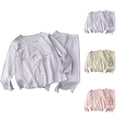 thumbnail image 4 of 2025 Enfants Unisexe Filles & Garçons Ensemble de Pyjamas en Coton Doux et Confortable Beige, 4 of 4
