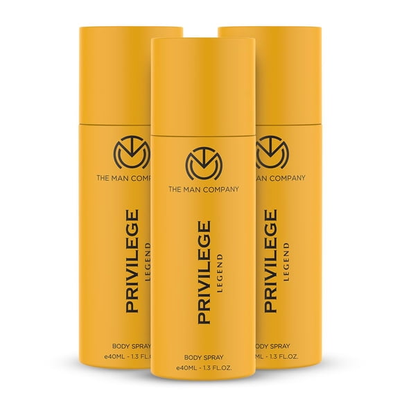 The Man Company Privilege Legend Deodorant Body Spray Gift Set For Men Pack Of 3 X 40ml - 1.3 Fl.oz. Each | Long Lasting Deo For Boys - For Everyday Use | With Rosemary, Juniper & Leathery Notes