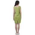 thumbnail image 3 of Moomaya Cotton Solid WoMen's Back Slit Outfit Sleeveless Scoop Neck Shift Dress, 3 of 5