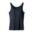 thumbnail image 2 of Meichang Ribbed Tank Tops with Built in Bras Scoop Neck Sleeveless Strap Shirt Solid Casual Shelf Bra Camisole Top, 2 of 6