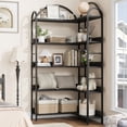 thumbnail image 2 of Corner Bookshelf Arched Bookcase, L Shaped Bookshelf Industrial Corner Shelf, Large Bookshelf With Metal Frame, Etagere Shelf Corner Display Rack for Living Room Bedroom, 2 of 9