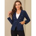 thumbnail image 2 of INSPIRE CHIC Veste en Denim Décontractée pour Femme à Revers, Manches Longues, avec Poches, 2 of 6