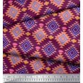 thumbnail image 2 of Soimoi Pink Viscose Chiffon Fabric Diamond Geometric Printed Fabric 1 Yard 42 Inch Wide, 2 of 5