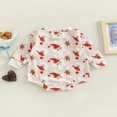thumbnail image 4 of Baby Girl Romper  Long Sleeve  Neck Cartoon Ghost / Santa / Flower Loose Button Romper, 4 of 8