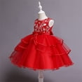 thumbnail image 4 of Robes Petite Fille Printemps Été Imprimé Coton Sans Manches Nœud Papillon Robe de Fête Princesse Robe Fille Taille 6-7T, 4 of 9