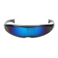 thumbnail image 2 of Space Alien Costume Futuristic Decoration Single Lens Visor Eye Sunglasses Black Frame Blue Mirrored, 2 of 6