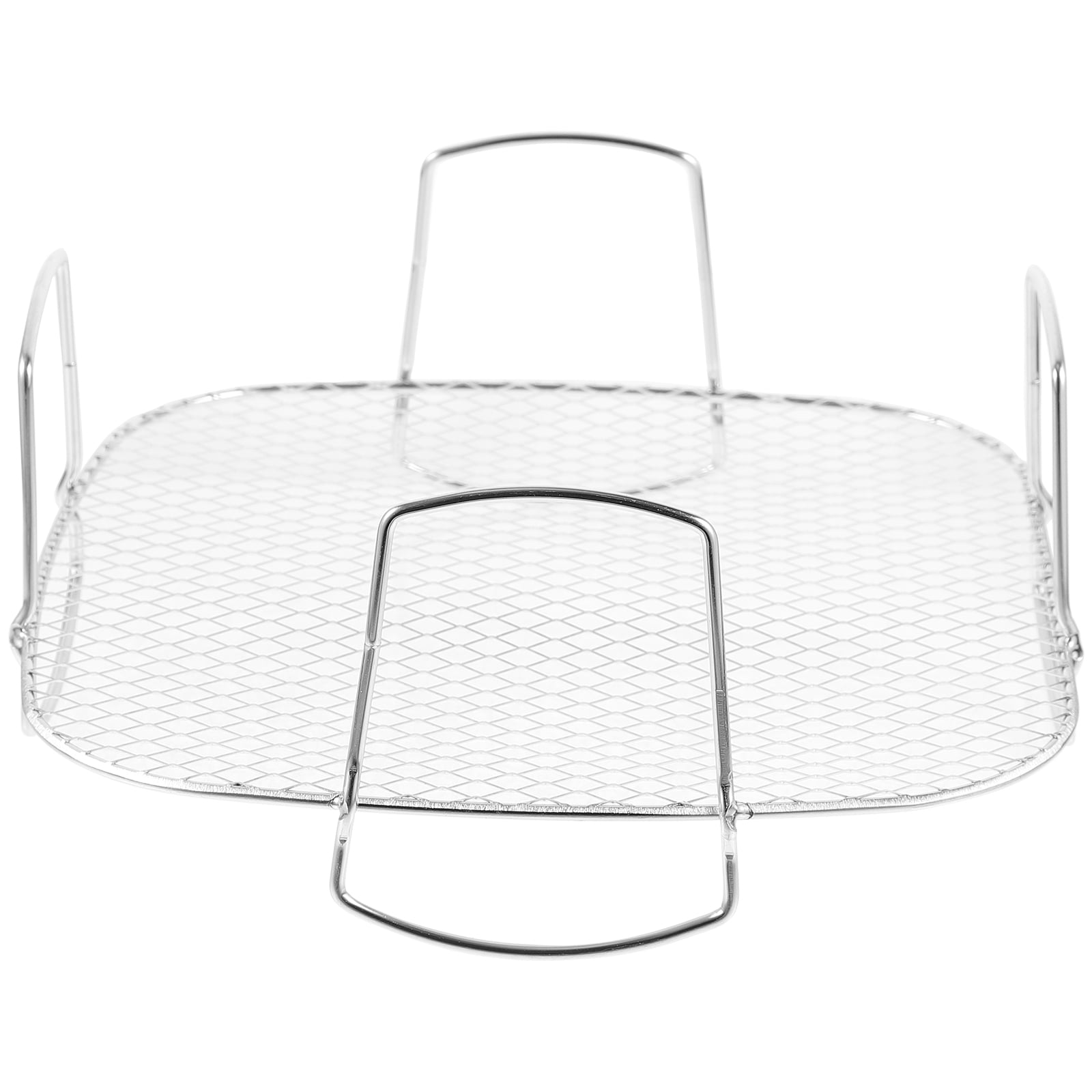 WRISTBIQUE Stainless Steel Air Fryer Rack for Grilling and Baking with Even Heating Plated Silver Finish