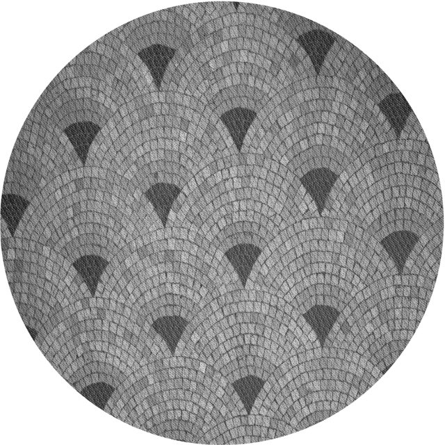 Ahgly Company Tapis Rond Lavable en Machine Intérieur Transitionnel Gris Carbone, 7 Pieds Rond