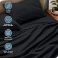 thumbnail image 4 of Bare Home Premium 1800 Collection Ensemble de Draps 4 Pcs, Lit Double, Noir, 4 of 10