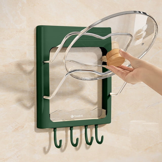 Pot Cover Rack Wall Mounted Hole Kitchen Storage Rack Multifunctional Household Storage Rack Cutting Board Rack Multi-layer Cutting Board Rack