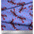 thumbnail image 3 of Soimoi Poly Georgette Fabric Dot & Lobster Ocean Printed Fabric 1 Yard 42 Inch Wide, 3 of 3