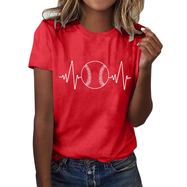 adviicd T-Shirt Basique pour Femmes, T-Shirts Décontractés, Manches Courtes, Vacances d'Été, Rouge, TG