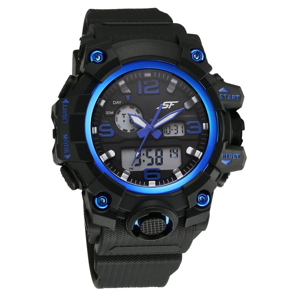 SF Sparq Ana Digi Black Dial Polyurethane Strap Watch for Men-77129PP03W, Black Colour, strap