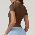 thumbnail image 4 of Yuyuzo Hauts d'Entraînement pour Femmes T-Shirts à Manches Courtes Col Rond T-Shirts Extensibles Ajustés T-Shirts Basiques, 4 of 4