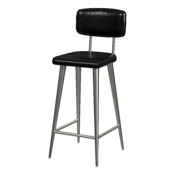 Butler Specialty Company Tabouret de Comptoir Rectangulaire en Cuir de Selle 26 Pouces - Noir
