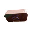 thumbnail image 1 of Youkk Speaker Clock Alarm Mirror Music Stereo Wireless Button Rechargeable Screen Support Office Pink, 1 of 6
