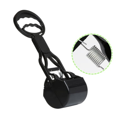 Dog Cat Pet Pooper Scooper Jaw Poop Scoop Clean Pick Up Waste Long Handle Black
