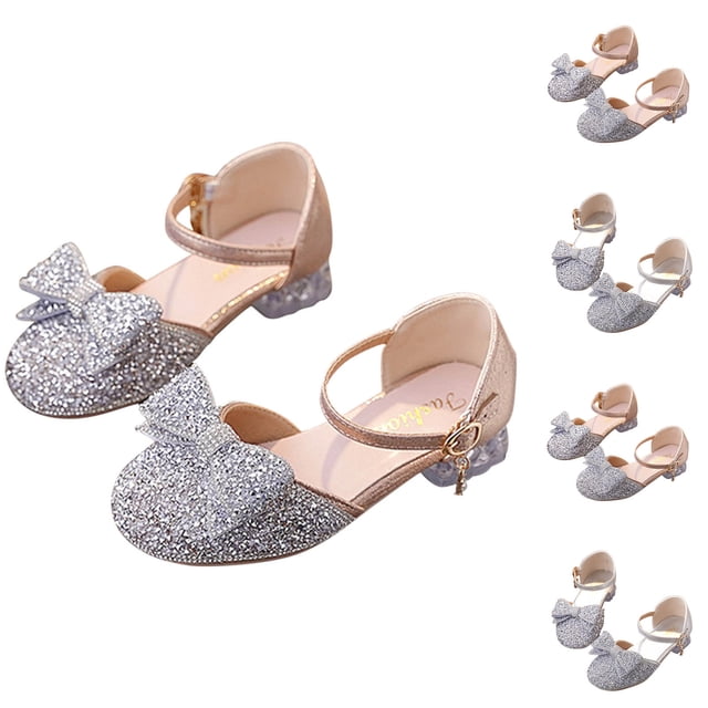 JDQJBZ Sandales Fille Grande Fille Talon Bas Mode Sandales Princesse Bout Ouvert Chaussures d'Été